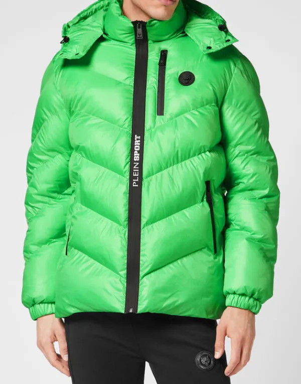 nylon_puffer_jacket_tiger_1.webp Philipp Plein Nylon Puffer Jacket Tiger greenfluo Best