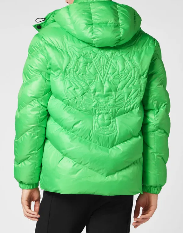 nylon_puffer_jacket_tiger_2.webp Philipp Plein Nylon Puffer Jacket Tiger greenfluo Best