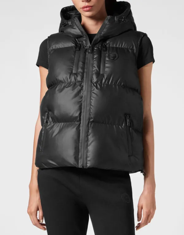 Philipp Plein Nylon Puffer Vest black Sale