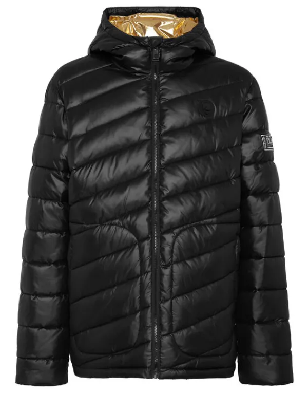 Philipp Plein Nylon Puffered Jacket black Clearance