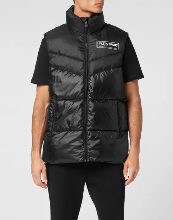 nylon_puffered_vest_jacke_2.webp Philipp Plein Nylon Puffered Vest Jacket black Online