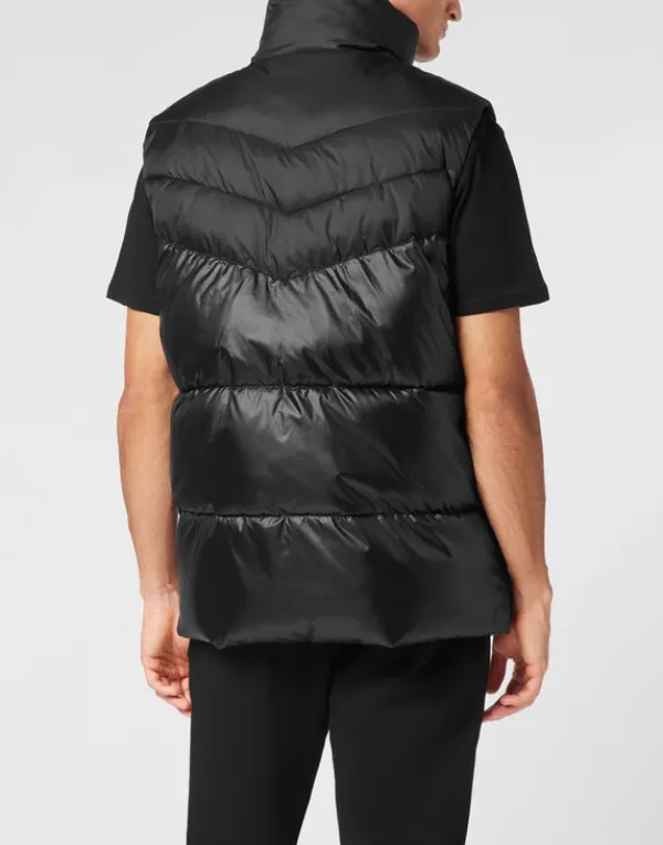 nylon_puffered_vest_jacke_3.webp Philipp Plein Nylon Puffered Vest Jacket black Online
