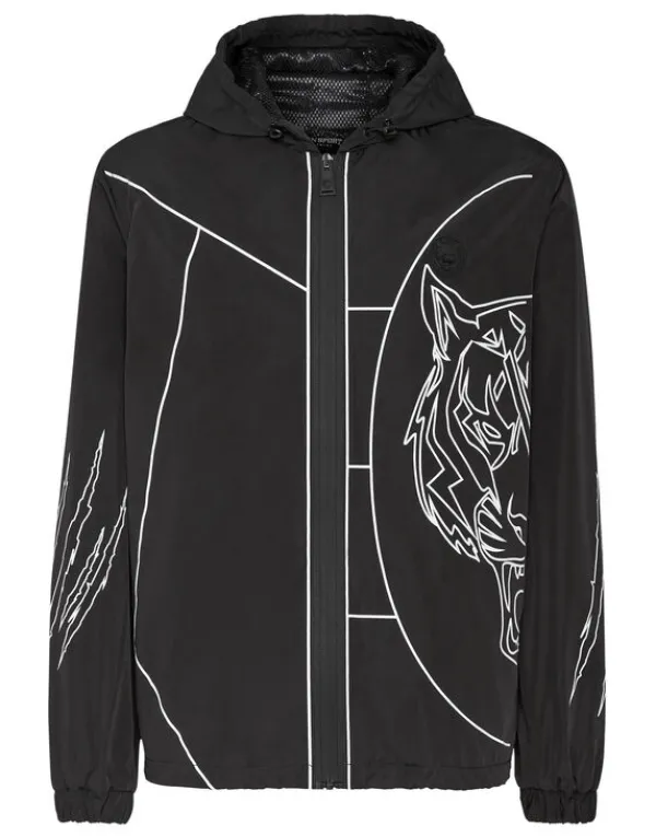 Philipp Plein Nylon Windbreaker Tiger Court Edition black Clearance
