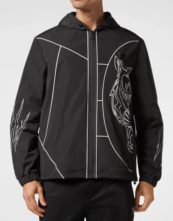Philipp Plein Nylon Windbreaker Tiger Court Edition black Clearance