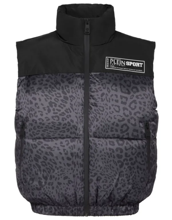 Philipp Plein Padded Vest Leopard black Hot