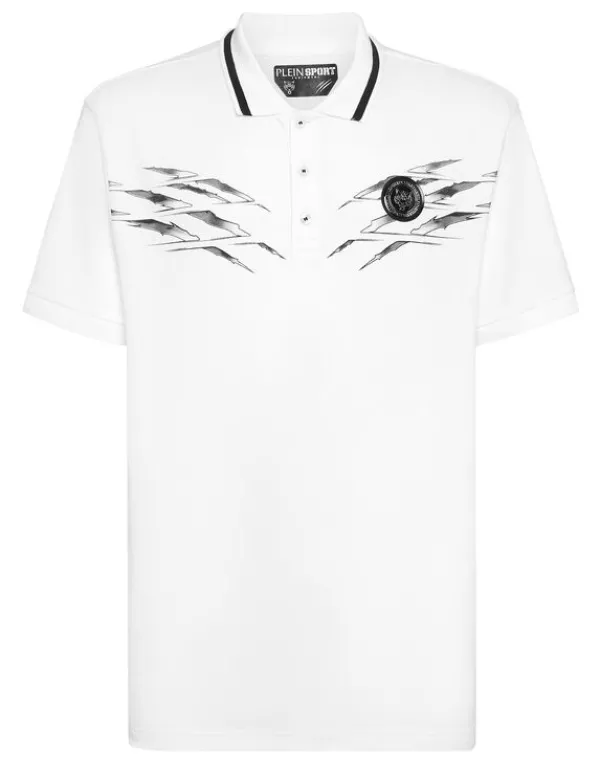 Philipp Plein Piquet Polo SS Scratch white Clearance