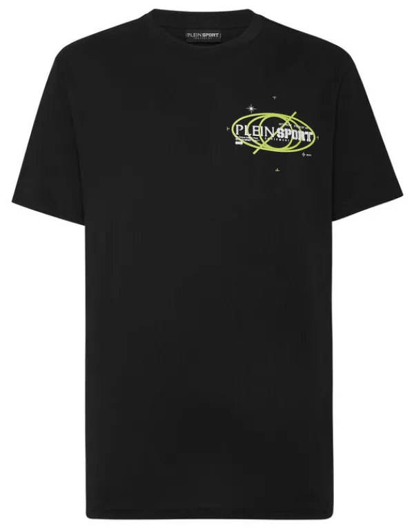 Philipp Plein Plein Sport Cotton T-shirt Round Neck SS Logos black Sale