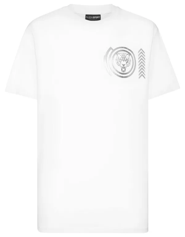 Philipp Plein Plein Sport Cotton T-shirt Round Neck SS Lamina Tiger white/silver Fashion