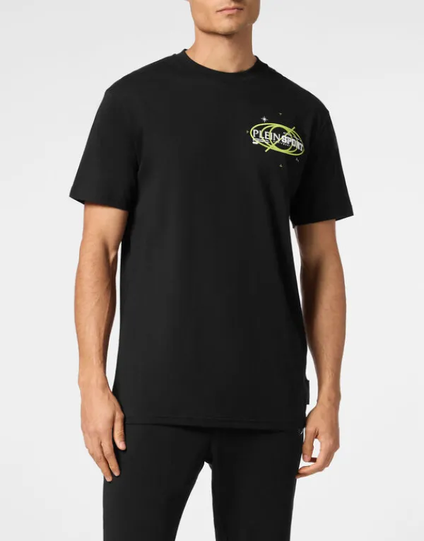 Philipp Plein Plein Sport Cotton T-shirt Round Neck SS Logos black Sale