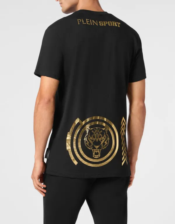 plein_sport_cotton_tshirt_2-1.webp Philipp Plein Plein Sport Cotton T-shirt Round Neck SS Lamina Tiger black/lightgold Outlet