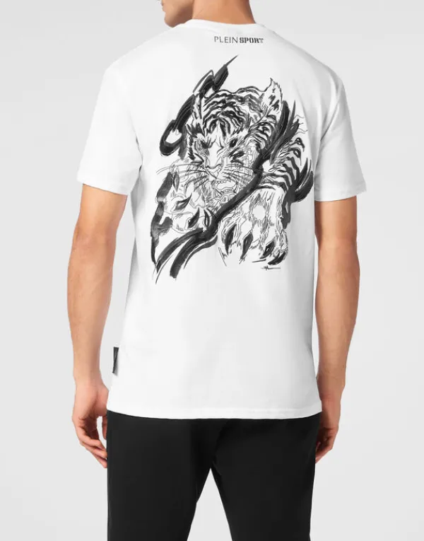 plein_sport_cotton_tshirt_2.webp Philipp Plein Plein Sport Cotton T-shirt Round Neck SS Tiger Sale