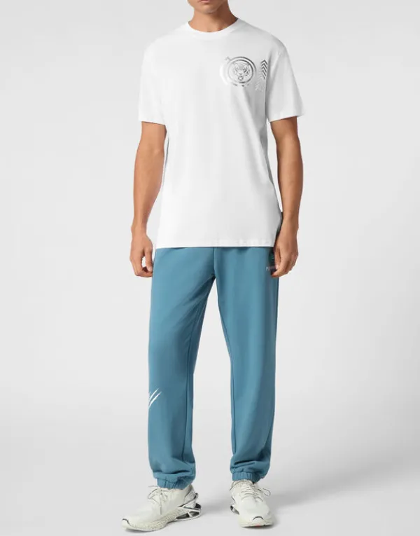 plein_sport_cotton_tshirt_3-4.webp Philipp Plein Plein Sport Cotton T-shirt Round Neck SS Lamina Tiger white/silver Fashion