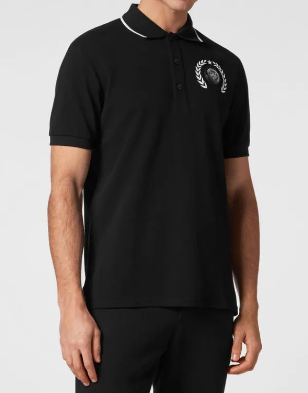 Philipp Plein Polo Shirt Slim Fit SS Carbon Tiger New