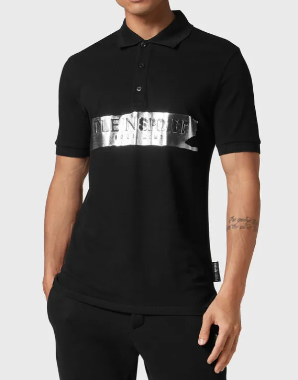 Philipp Plein Polo shirt SS Silver Brush black New