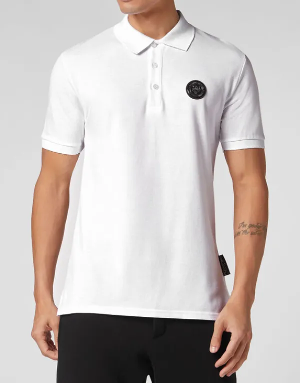 Philipp Plein Polo shirt SS Thunder Tiger white Outlet