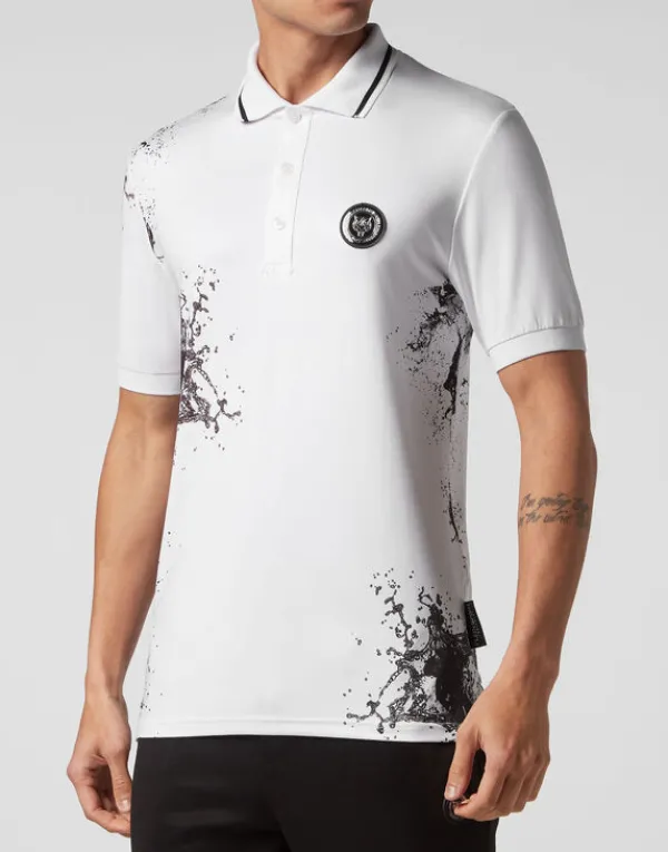 Philipp Plein Polo SS Splash Extreme white Outlet