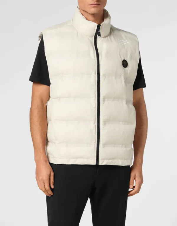 Philipp Plein Reversible Lightweight Padded Vest Scratch grey Fashion