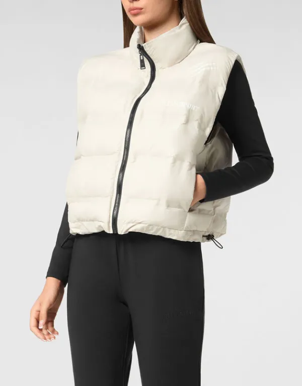 Philipp Plein Reversible Lightweight Padded Vest Scratch lightgrey Discount
