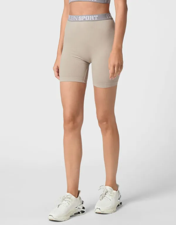 Philipp Plein Rib Seamless Biker Shorts Logo darkgrey Fashion