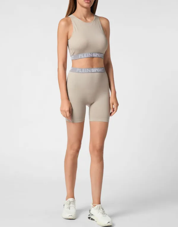 rib_seamless_biker_shorts_3.webp Philipp Plein Rib Seamless Biker Shorts Logo darkgrey Fashion