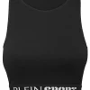 Philipp Plein Rib Seamless Training Sport Bra Logo black Outlet