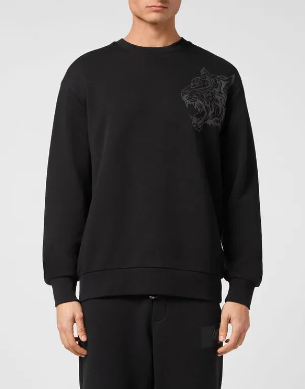 Philipp Plein Roundneck Sweatshirt Tiger Camou/Black Outlet
