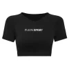 Philipp Plein Seamless Cropped T-shirt V-Neck SS Logo black Outlet