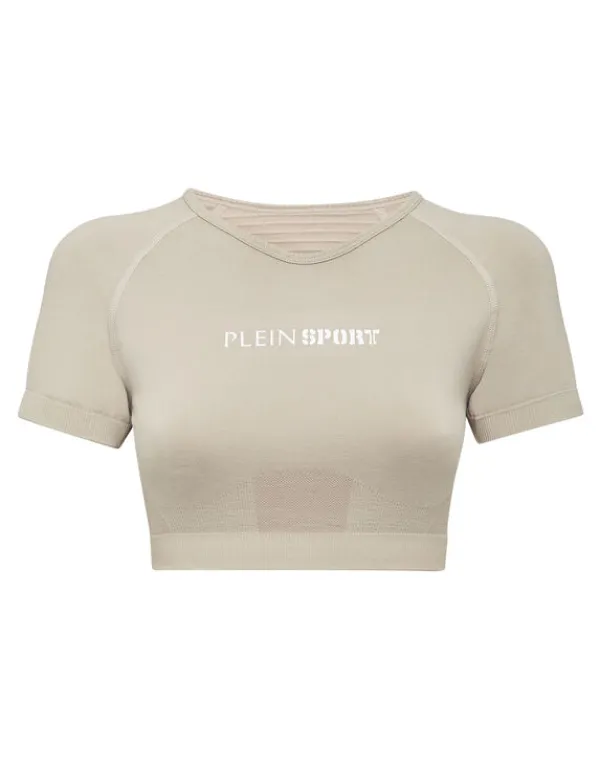 Philipp Plein Seamless Cropped T-shirt V-Neck SS Logo darkgrey Online