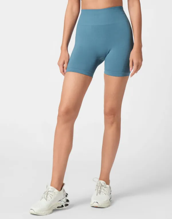 Philipp Plein Seamless Micro Biker Shorts Logo petrol Fashion
