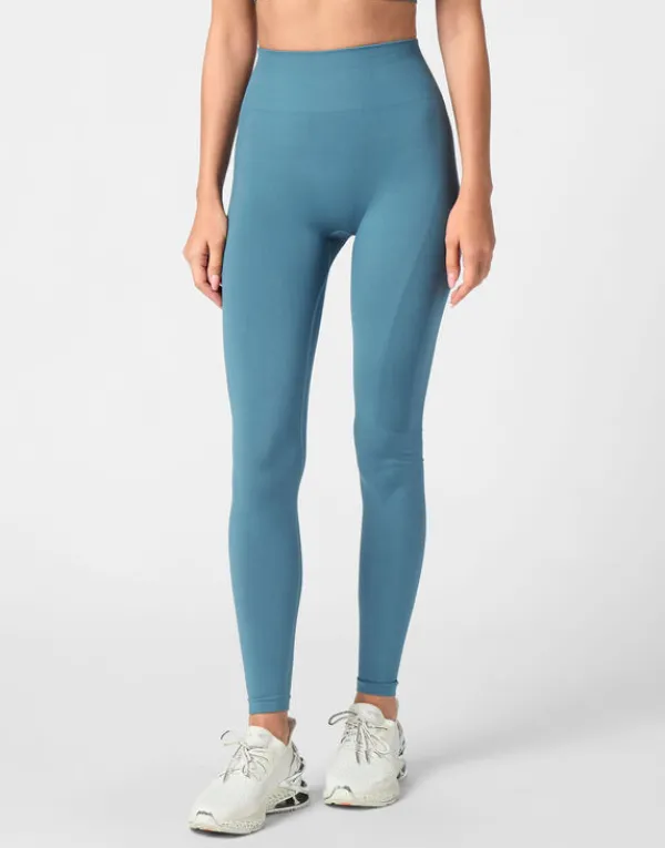 Philipp Plein Seamless Sport Leggings Logo petrol New