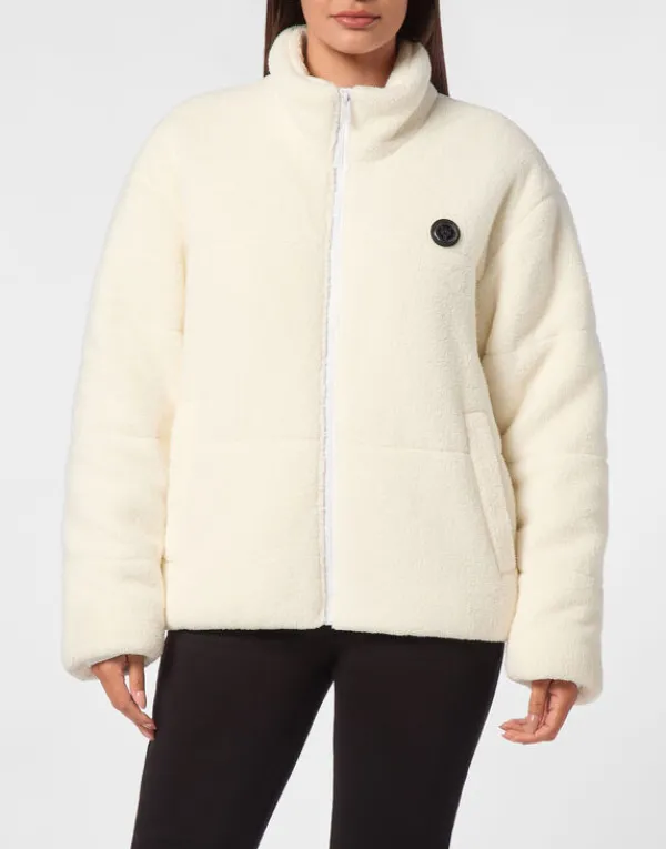 Philipp Plein Sherpa Puffered Jacket white Clearance