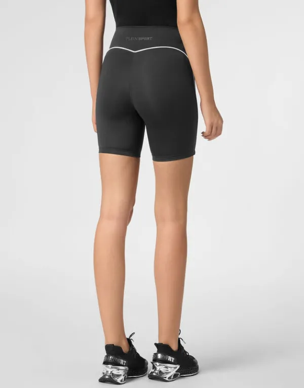 silky_soft_piping_biker_s_2.webp Philipp Plein Silky Soft Piping Biker Shorts black Hot