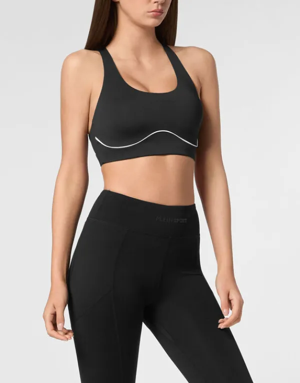 Philipp Plein Silky Soft Piping Push Up Bra black Outlet