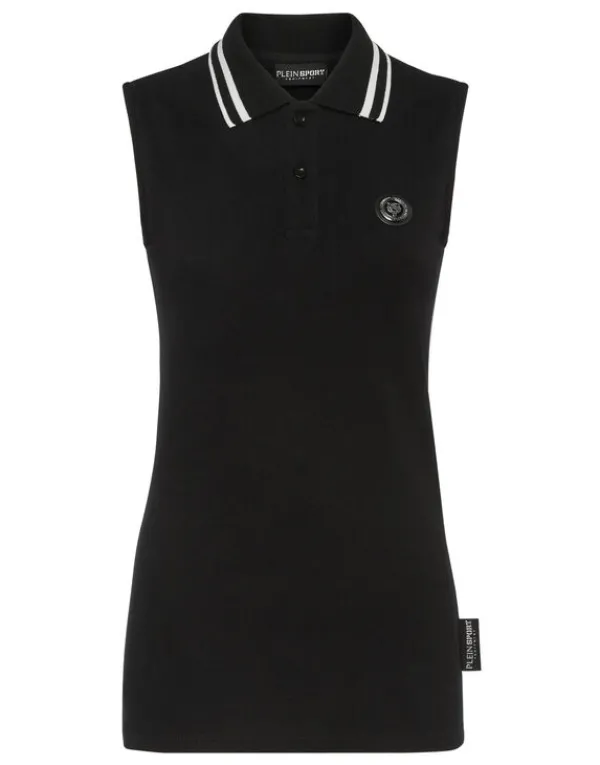 Philipp Plein Sleeveless Polo shirt black Clearance