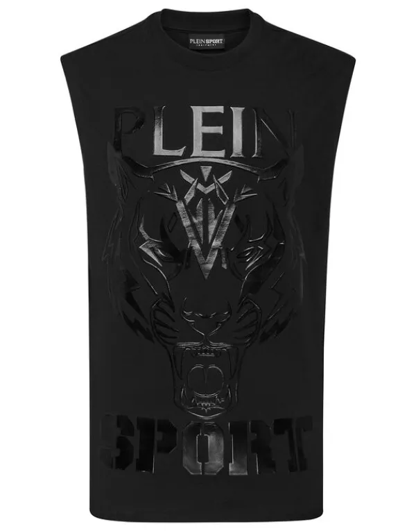 Philipp Plein Sleeveless T-shirt Round Neck SS Tiger black New