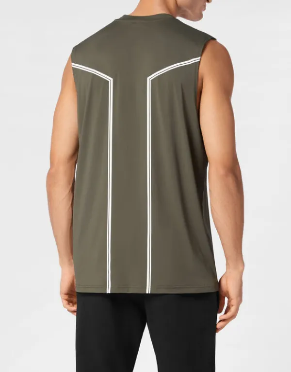 sleeveless_tshirt_round_n_2-2.webp Philipp Plein Sleeveless T-shirt Round Neck SS Military Online
