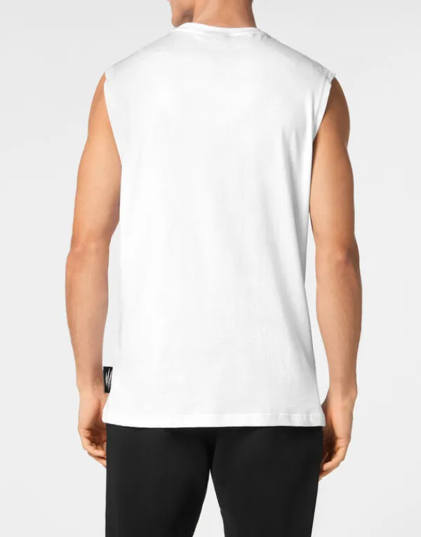 sleeveless_tshirt_round_n_2.webp Philipp Plein Sleeveless T-shirt Round Neck white Fashion