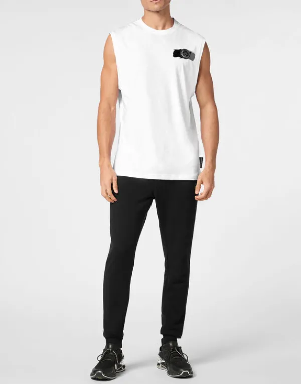 sleeveless_tshirt_round_n_3.webp Philipp Plein Sleeveless T-shirt Round Neck white Fashion