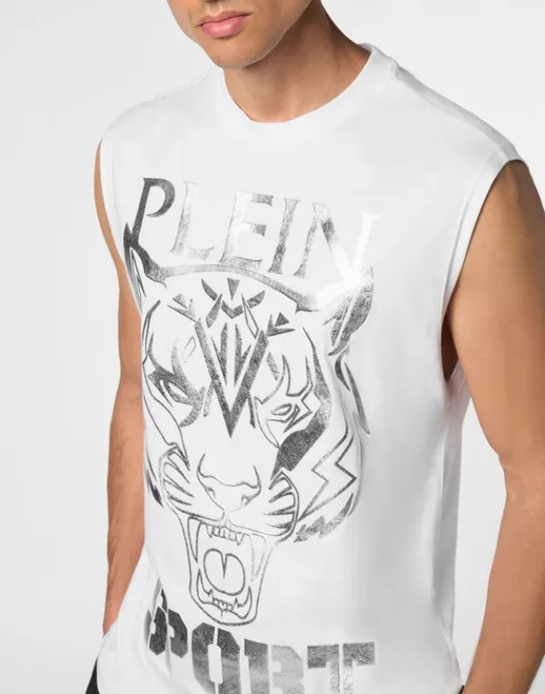 sleeveless_tshirt_round_n_4-7.webp Philipp Plein Sleeveless T-shirt Round Neck SS Tiger white/silver Online
