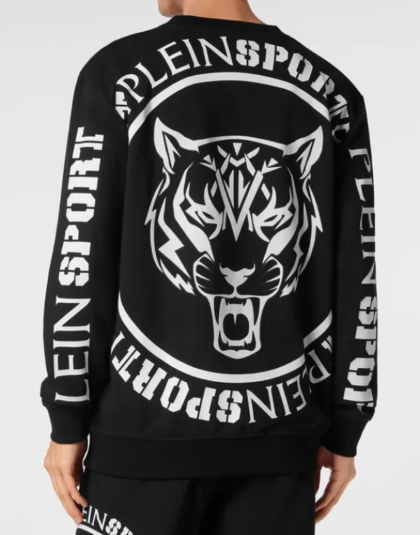 sweatshirt_round_neck_car_2.webp Philipp Plein Sweatshirt Round Neck Carbon Tiger black Clearance