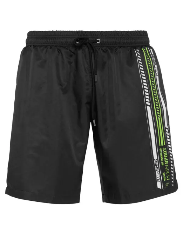 Philipp Plein Swim Shorts black+greenfluo Best