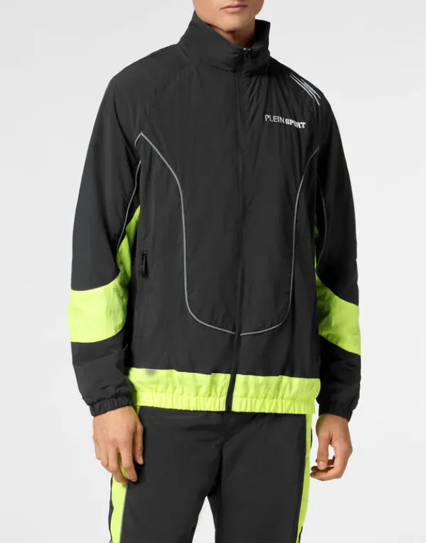 Philipp Plein Technical Jogging Bomber Jacket LS Scratch black/yellowfluo Online