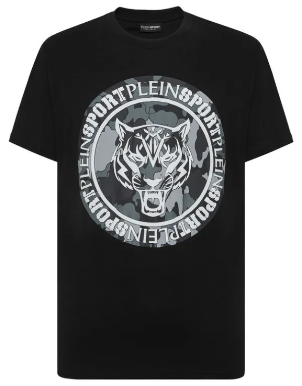 Philipp Plein T-shirt Round Neck Carbon Tiger Discount