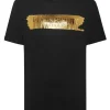 Philipp Plein T-shirt Round Neck SS Silver Brush black/lightgold Outlet