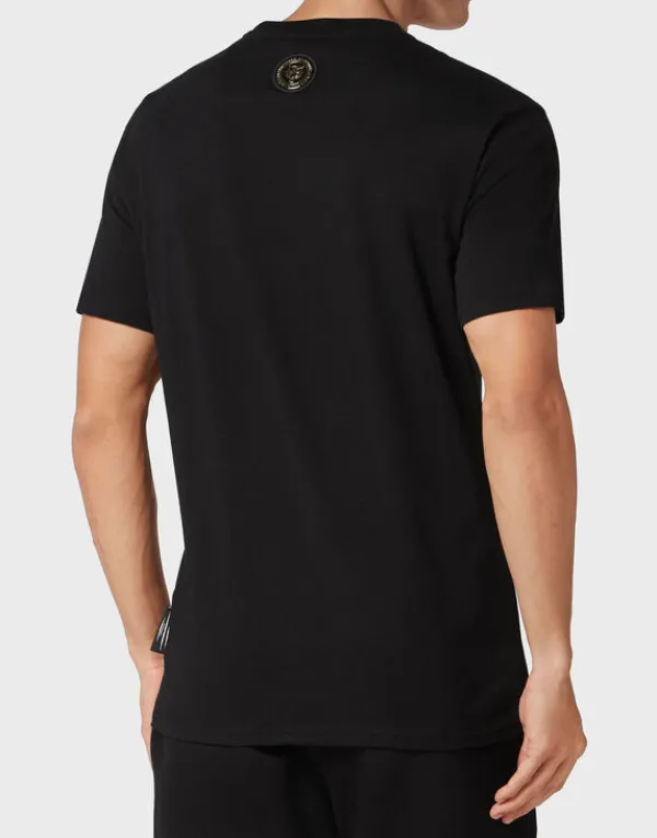tshirt_round_neck_ss_silv_2.webp Philipp Plein T-shirt Round Neck SS Silver Brush black/lightgold Sale