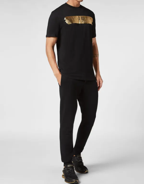 tshirt_round_neck_ss_silv_3.webp Philipp Plein T-shirt Round Neck SS Silver Brush black/lightgold Sale