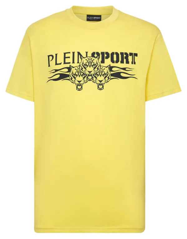 Philipp Plein T-shirt Round Neck SS Tiger YellowFluo/Black Sale