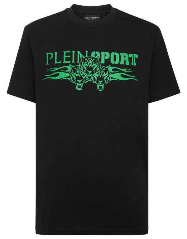 Philipp Plein T-shirt Round Neck SS Tiger black+greenfluo Outlet
