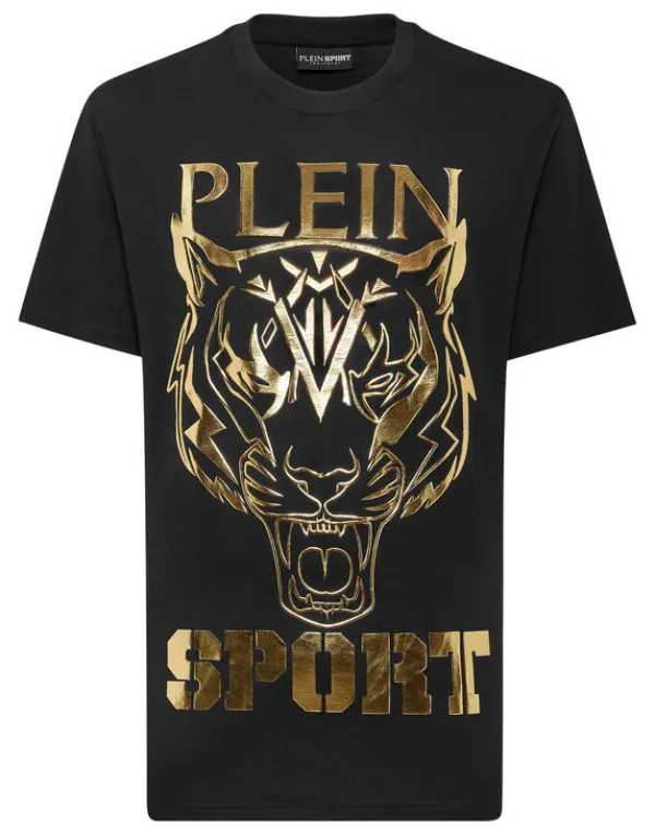 Philipp Plein T-shirt Round Neck SS Tiger Outlet