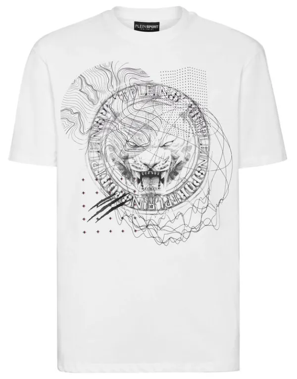 Philipp Plein T-shirt Round Neck SS Tiger Outlet